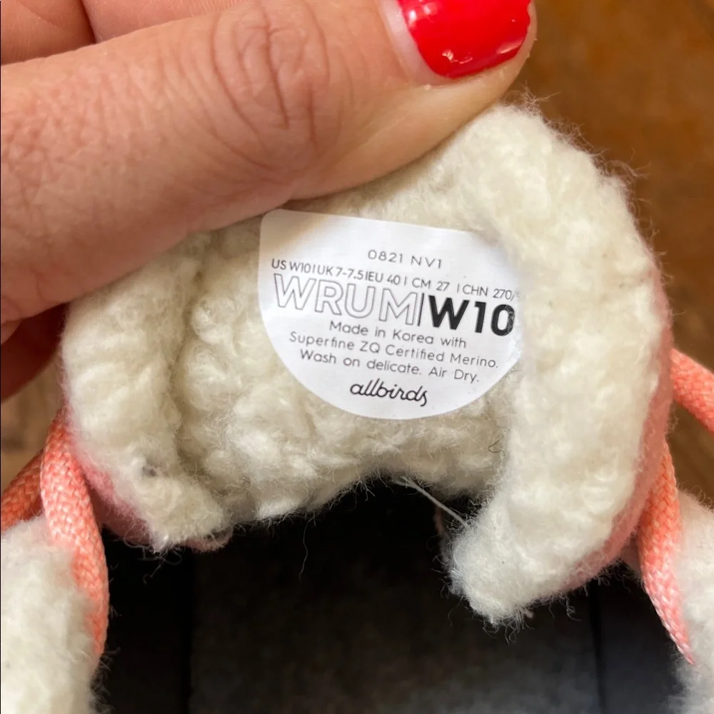 Allbirds Wool Runner-up Mizzle Fluffs High Tops Size 10 in Calm Coral